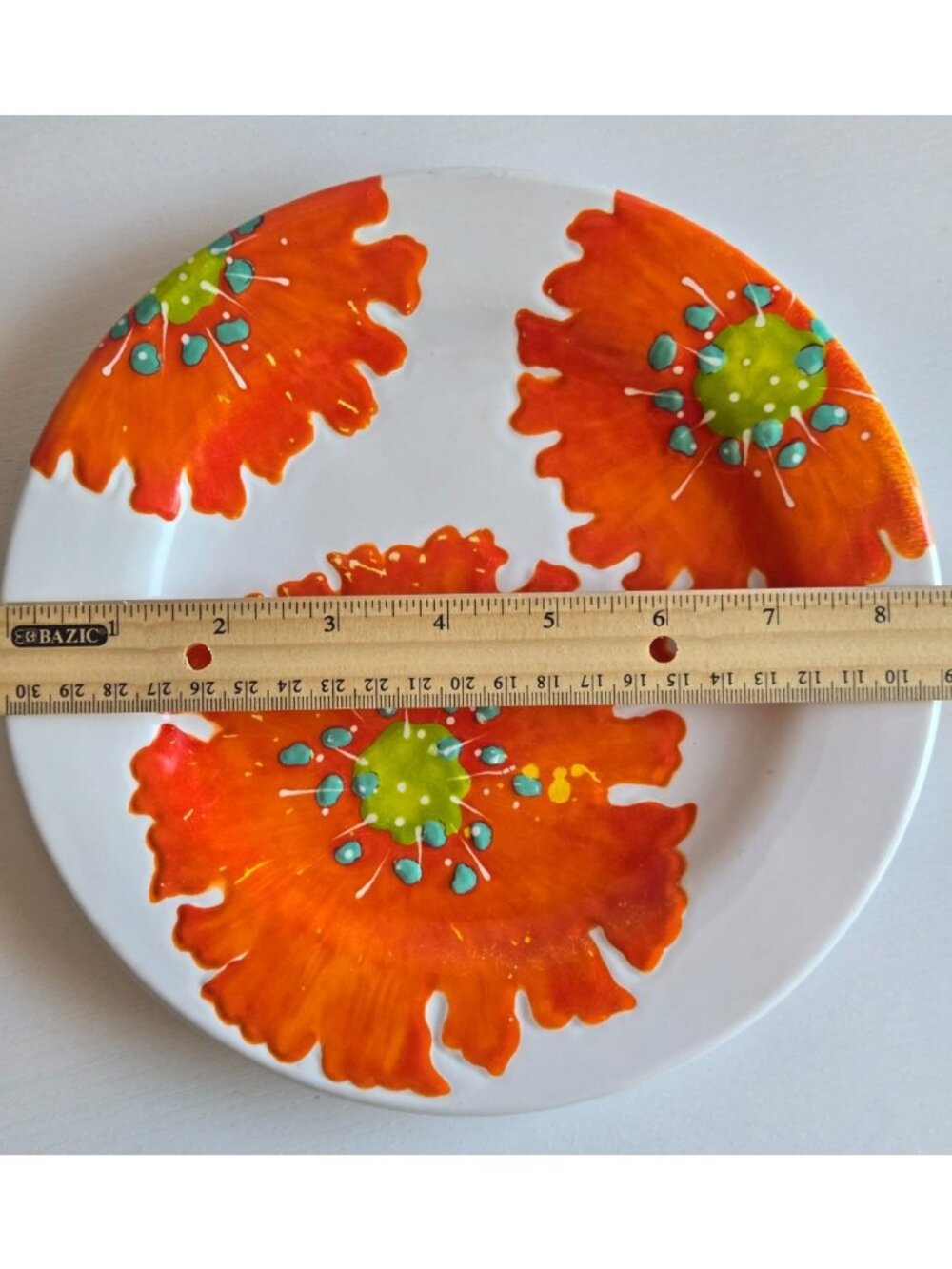 3 Laurie Gates California Salad/Appetizer Plates Bright Floral Melamine 8.5 in - Picture 7 of 7